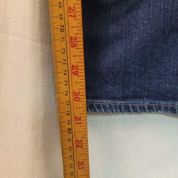 DKNY Womens Ave B Slim Boot Jeans 8X32 Blue Denim Light Distress - Picture 8 of 10